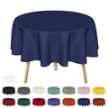 Sm:)e Stain and Wrinkle Resistant Fitable Navy Blue Table Cloth 70 Inch Round, Reusable and Washable Polyester Fabric Table Covers for Party, Wedding and Banquet Decoration 6ft Table