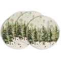 Sm:)e Xmas Trees Cardinals Snowflakes Gifts Christmas Placemats Set of 4, 15 Inch Seasonal Winter Round Table Mats for Dining Decoration