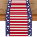 Sm:)e Stripes America Star Falg Patriotic Fourth of July Table Runner 13x120 Inch