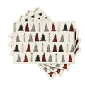 Smile White Xmas Tree Christmas Placemats Set of 4, 12x18 Inch Winter Table Mats