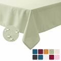 Sm:)e Sage Green Farmhouse Style Waterproof Tablecloth 60x84 Inch, Yarn-Dyed Woven Table Cover for Dining Decor, Rectangle