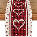 Sm:)e Buffalo Plaid Love Hearts Valentine Table Runner 13x108 Inch