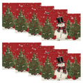 Smile Snowman Christmas Placemats Set of 8, Red, 12 x 18 Inch
