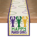 Smile Crayfish Beads Happy Mardi Gras Carnival Table Runner for Kitchen Dining Room 13 x 72 Inch