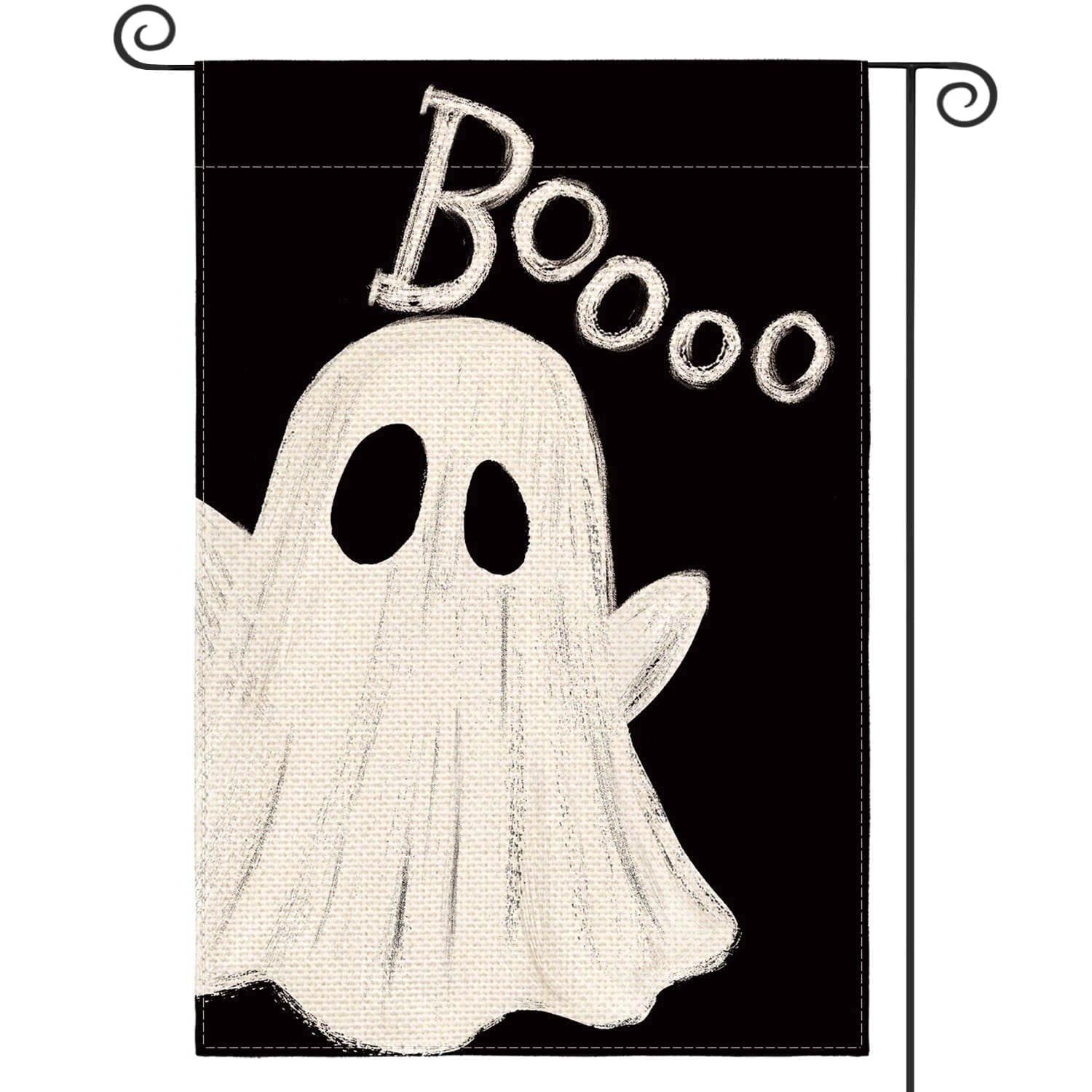 Sm:)e Boo Ghost Halloween Garden Flag 12 x 18 Inch, Double-Sided Printing, Outdoor Welcome Decor for Yards