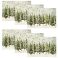 Sm:)e Xmas Trees Cardinals Snowflakes Gifts Christmas Placemats Set of 6, 12x18 Inch Seasonal Winter Round Table Mats