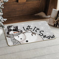 Sm:)e Grey Snowflakes Snowman Let It Snow Winter Doormat, Christmas Home Decor Low-Profile Switch Rug Door Mat Floor Mat for Indoor Outdoor 17x29 Inch