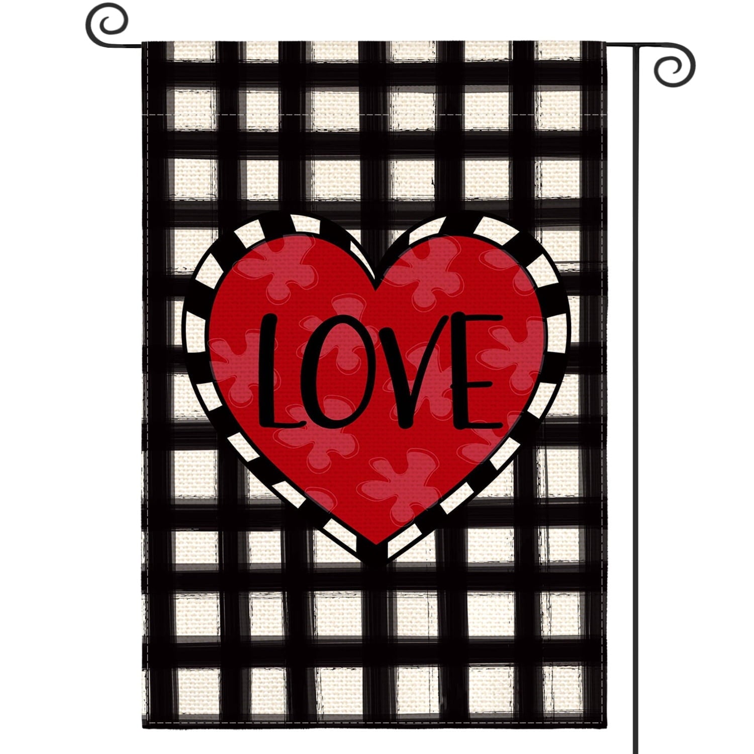 Sm:)e Love Heart Garden Flag Vertical Double Sided, Valentine's Day Anniversary Wedding Yard Outdoor Decoration 12.5 x 18 Inch