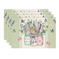 Sm:)e Bloom Floral Spring Placemats for Summer 12 x 18 Inch Set of 4