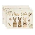 Sm:)e Carrot Rabbit Bunny Happy Easter Placemats Set of 4 for Dining Table 12 x 18 Inch