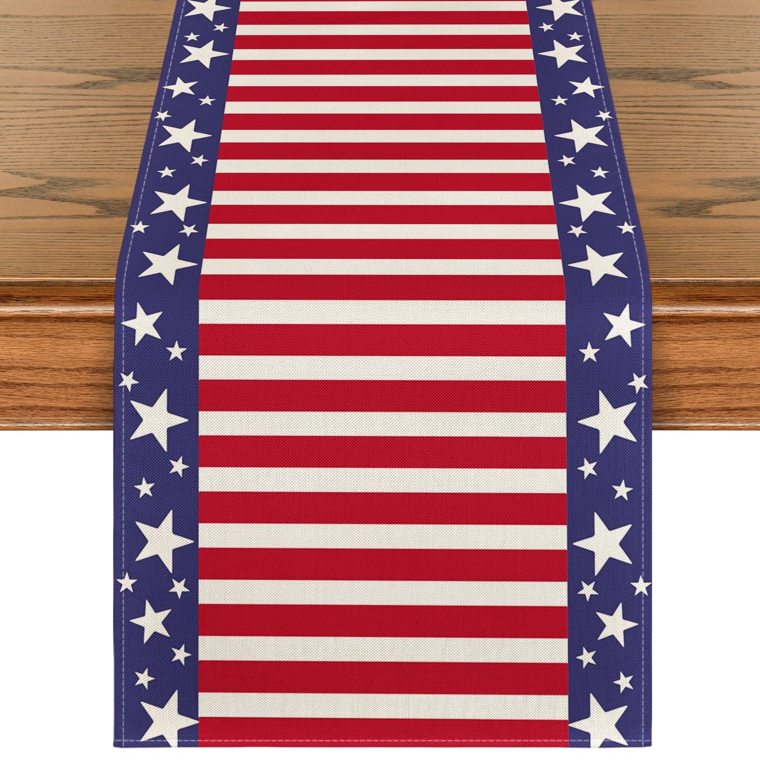 Smile American Star Flag Table Runner for Dining Table 13 x 90 4th of July Patriotic Memorial Day