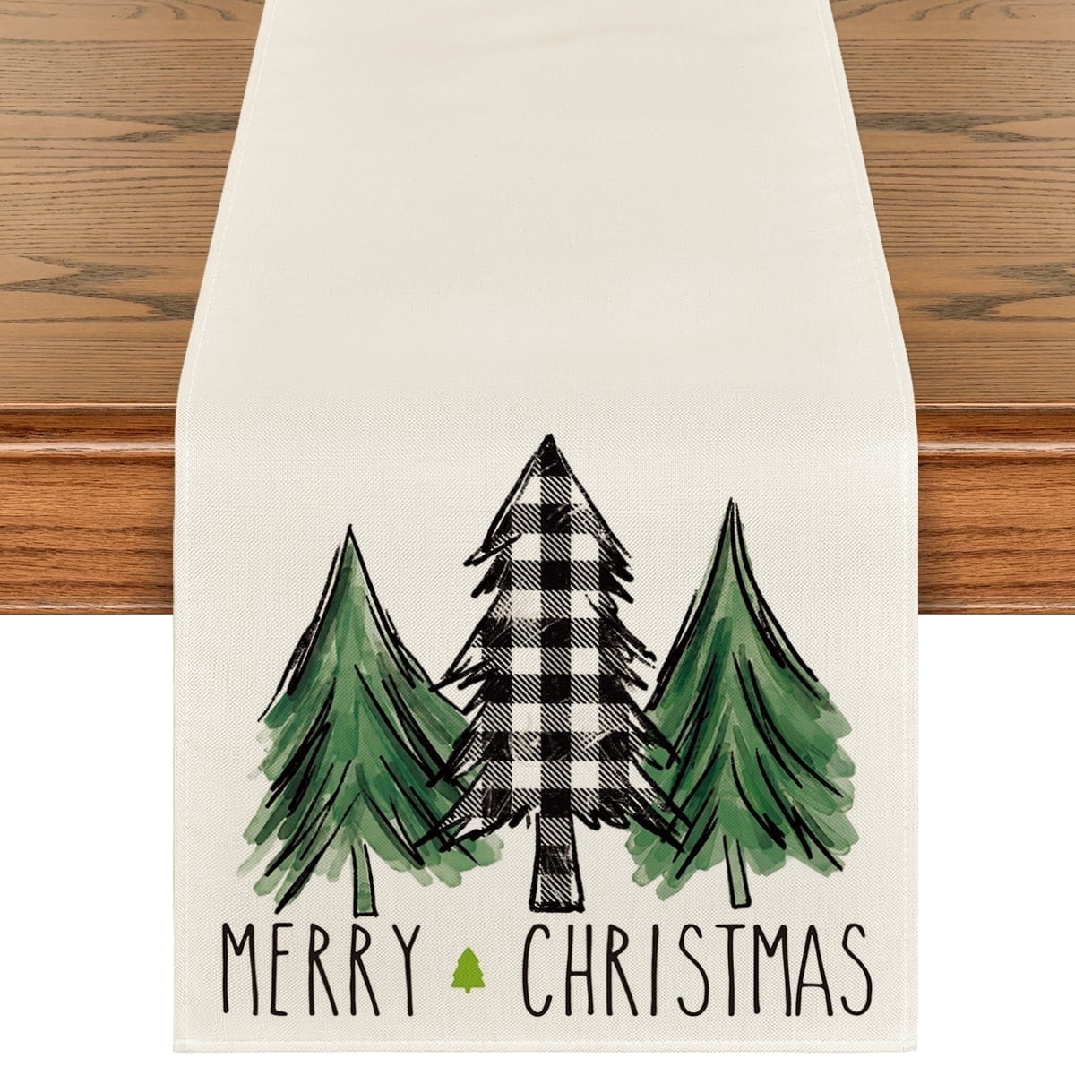 Sm:)e Merry Christmas Winter Table Runner for Dinding Table 13 x 60 Winter Xmas Tree Home Kitchen