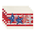 Sm:)e 4th of July Placemats Set of 4 Stars Independence Day Patriotic Table Decoration Gifts Home Kitchen Dining Indoor Holiday Decor,12 x 18 Inch