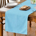 Sm:)e Light Blue Table Runner 13x72 Inch, Seasonal Washable Kitchen Dining Table Decoration for Home Party
