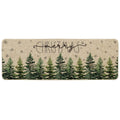 Sm:)e Trees Merry Christmas Floor Doormat 17x47 Inch Winter Decorative Rug Non-Slip Washable