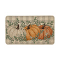 Sm:)e Blue Buffalo Plaid Pumpkin Eucalyptus Fall Doormat, Autumn Home Decor Low-Profile Switch Rug Door Mat Floor Mat for Indoor Outdoor 17x29 Inch