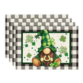 Smile Gnome Lucky Shamrock St. Patrick's Day Placemats 12 x 18 Inch Set of 4