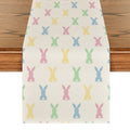 Sm:)e Green Pink Bunny Rabbit Easter Table Runner 13x60 Inch