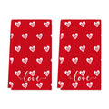 Sm:)e Hearts Valentine's Day Kitchen Dish Towels, 18x26 Inch, Set of 2