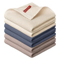Sm:)e 100% Cotton Waffle Dishcloth, Tan and Beige, 6 Pack Soft Absorbent Quick Dry Kitchen Cleaning Towels 12x12 Inch