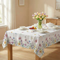 Sm:)e Spring Tablecloth 60x140 Inch, Wildflowers Floral Butterfly Washable Table Cover for Party Picnic Dinner Decor