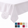 Sm:)e White Farmhouse Style Waterproof Tablecloth 60x84 Inch, Yarn-Dyed Woven Table Cover for Dining Decor, Rectangle