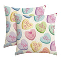 Sm:)e Colorful Hearts Valentines Day Throw Pillow Cover Set of 2, 18x18 Inch