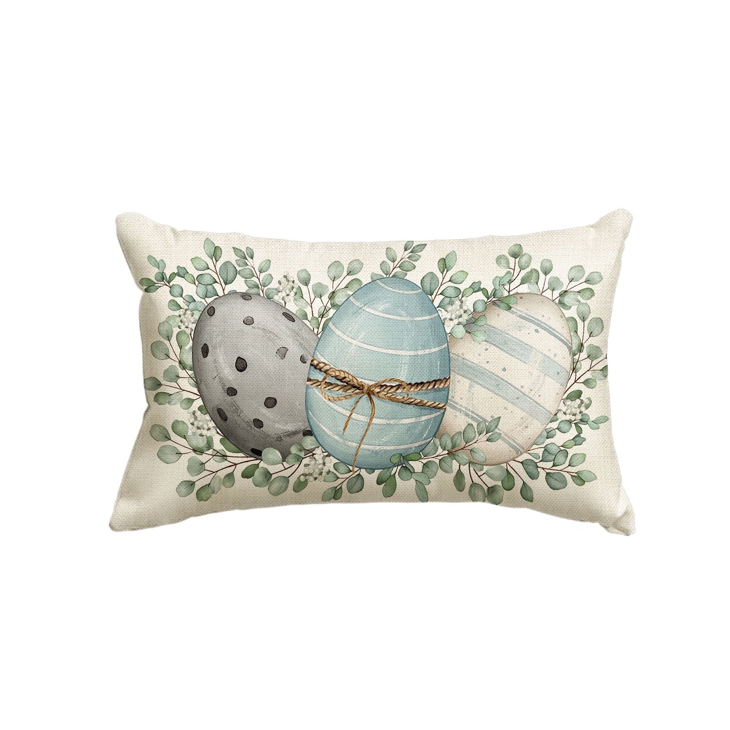 Sm:)e Eucalyptus Easter Eggs Pillow Cover 12x20 Inch