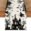 Smile Castle Tree Witch Black Halloween Table Runner 13 x 108 Inch