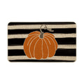 Sm:)e Fall Thanksgiving Stripe Pumpkin Decorative Doormat 17 x 29 Inch, Low-Profile Yard Floor Switch Mat for Indoor Outdoor