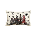 Sm:)e Watercolor Trees Christmas Pillow Cover 12 x 20 Inch, Off White Rectangle Seasonal Decorative Farmhouse Outdoor Holiday Decoration