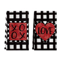 Sm:)e XOXO Valentine Kitchen Dish Towels Buffalo Plaid Set of 2, 18 x 26 Inch