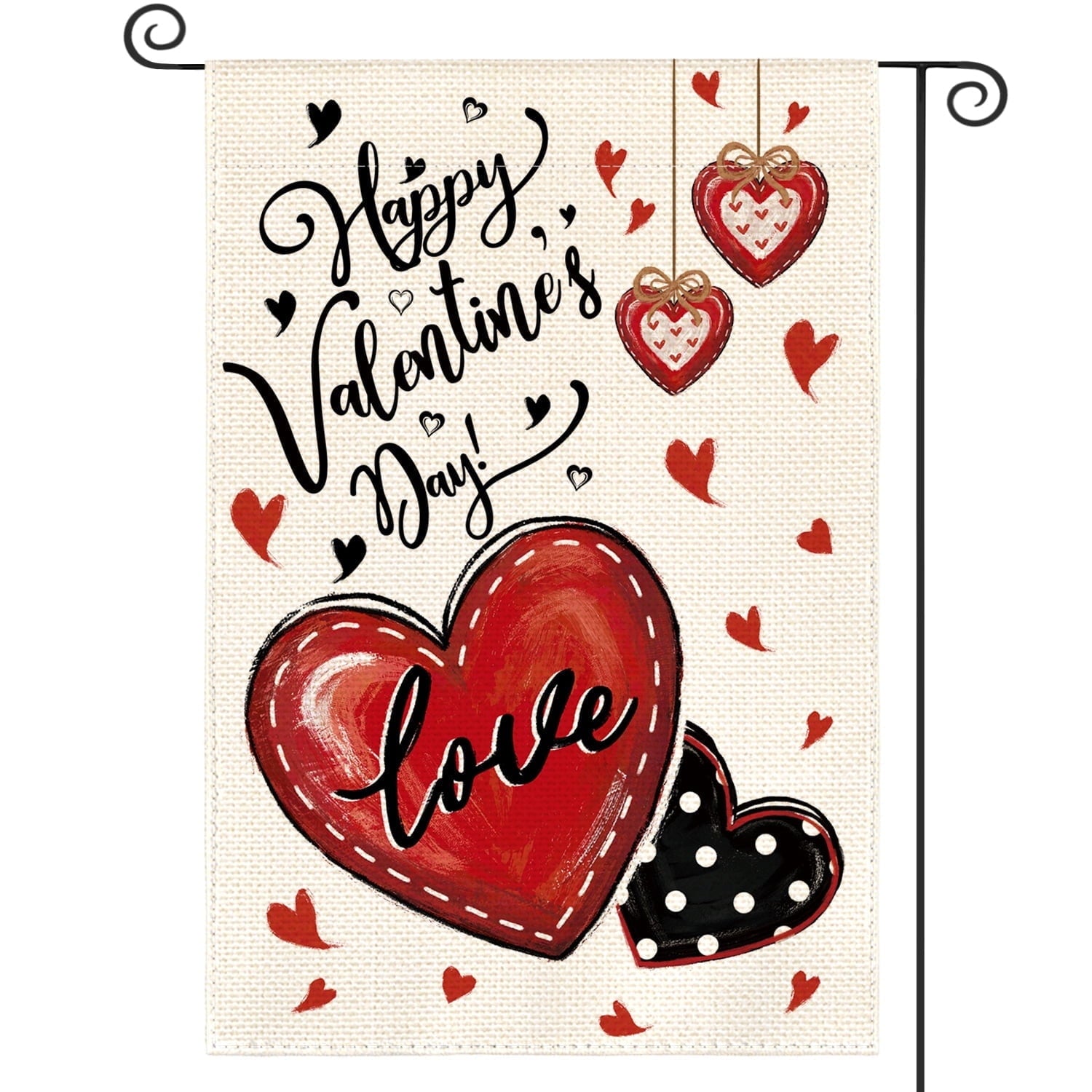 Sm:)e Love Hearts Valentines Day Garden Flag 12x18 Inch