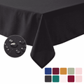 Sm:)e Black Farmhouse Style Waterproof Tablecloth 52x70 Inch, Yarn-Dyed Woven Table Cover for Dining Decor, Rectangle