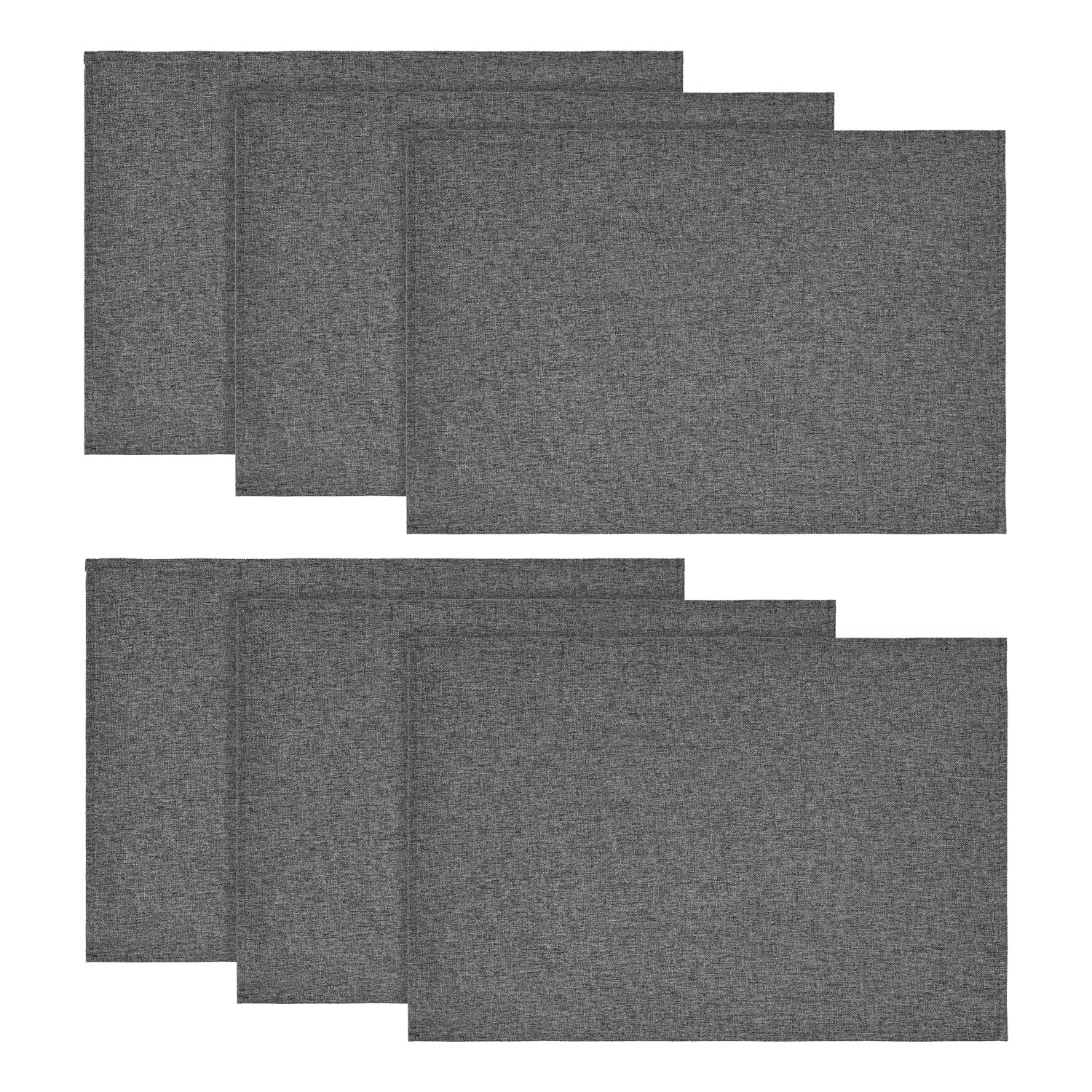 Sm:)e Grey Placemats 12 x 18 Inch Set of 6, Seasonal Washable Kitchen Dining Table Decoration for Home Party,240g£¨0.53lb£©