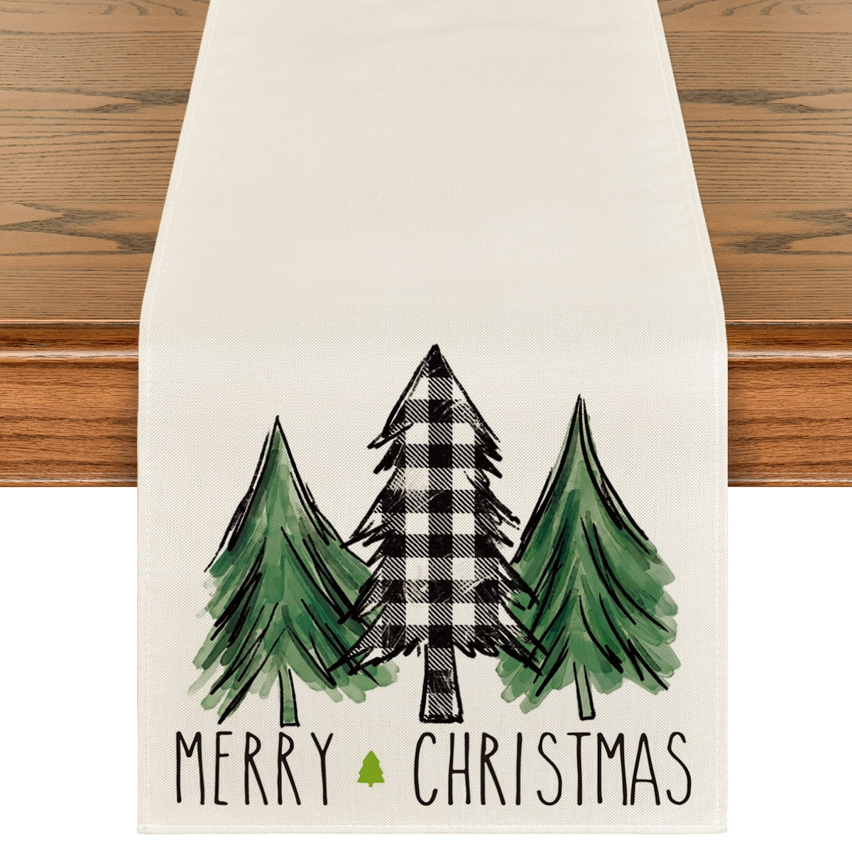 Smile Merry Christmas Winter Table Runner for Dinding Table 13 x 48 Winter Xmas Tree Home Kitchen