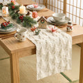 Sm:)e Beige Tree Christmas Table Runner 13x72 Inch, Soft Plush Faux Fur Mantel Kitchen Dining Table Decor, Winter Xmas Party Decor