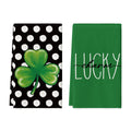 Sm:)e Locky Clover Polka Dot Saint Patricks Day Kitchen Dish Towels 18x26 Inch Set of 2 Polka Dot
