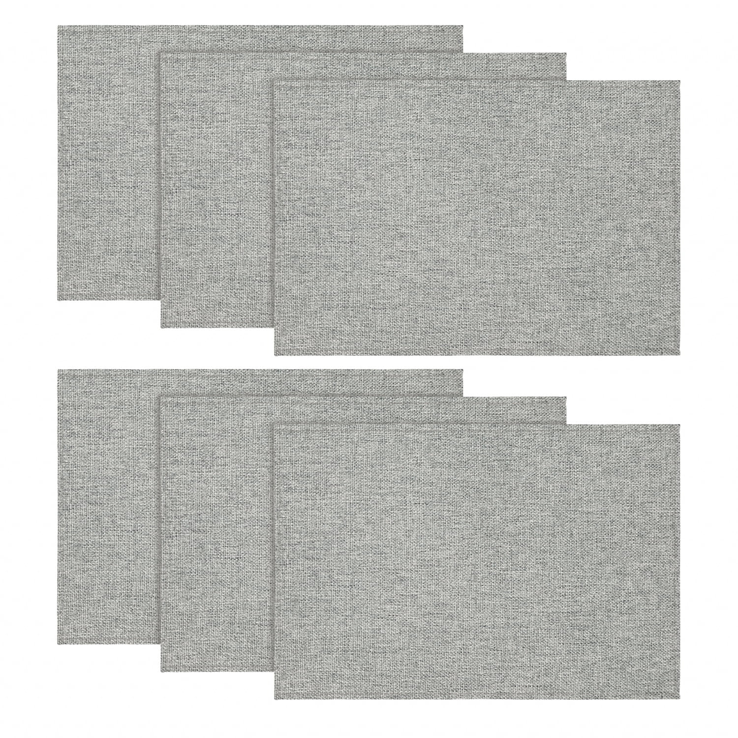 Sm:)e Light Grey Placemats 12 x 18 Inch Set of 6, Seasonal Washable Kitchen Dining Table Decoration for Home Party,240g£¨0.53lb£©