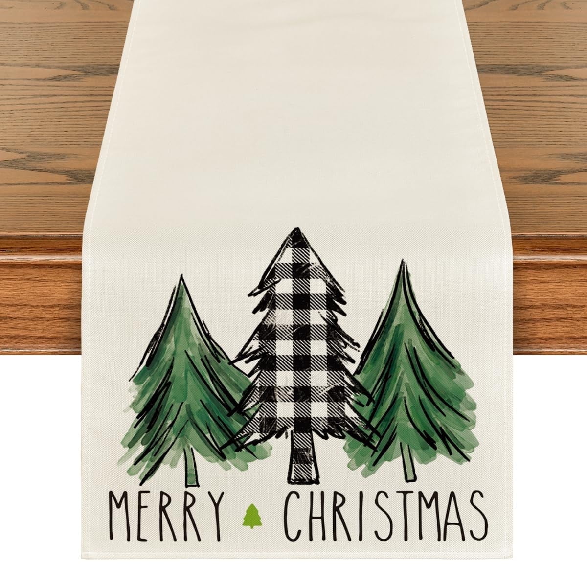 Smile Merry Christmas Winter Table Runner for Dinding Table 13 x 36 Winter Xmas Tree Home Kitchen