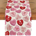Sm:)e Pink Ture Love Heart Valentine's Day Table Runner 13x72 Inch