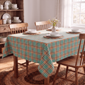 Sm:)e Aqua Royal Stewart Tartan Plaid Tablecloth, Rectangle 55 x 84 Inch, Wrinkle-Resistant & Machine Washable Classic Check Table Cover for Dinner/Party Decoration/Holiday
