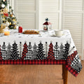 Sm:)e Christmas Trees Red Plaid Table Cloth 52x70 Inch