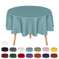 Sm:)e Stain and Wrinkle Resistant Fitable Aqua Table Cloth 70 Inch Round, Reusable and Washable Polyester Fabric Table Covers for Party, Wedding and Banquet Decoration 6ft Table