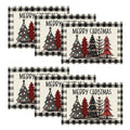 Smile Buffalo Plaid Christmas Trees Winter Placemats Set of 6, 12 x 18 Inch