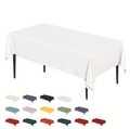 Sm:)e Rectangle Tablecloth White - 52 x 70 Inch, Decorative Fabric Table Cover for Dining Table 4ft Table