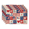 Sm:)e Patchwork Buffalo Plaid Placemats Set of 4, 12 x 18 Inch, 4th of July Table Runner Independence Day Patriotic Table Decoration Gifts Home Kitchen Dining Indoor Holiday Decor
