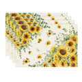 Sm:)e Summer Sunflowers Placemats Set of 4, Vintage Spring Summer Flower Home Kitchen Dining Decor,12 x 18 Inch