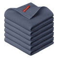 Sm:)e 100% Cotton Waffle Dish Cloths, Dark Grey, 6 Count