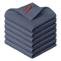 Sm:)e 100% Cotton Waffle Dish Cloths, Dark Grey, 6 Count